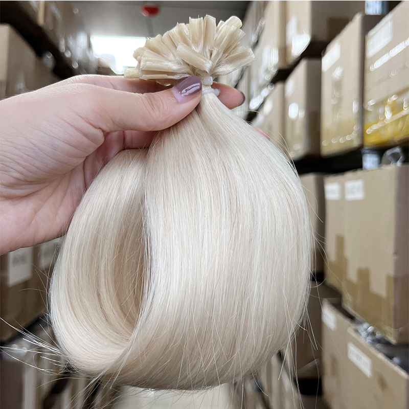 U 팁 헤어 익스텐션 화이트 블론드 1001 네일 핫  - Hair Care Keratin 리뷰 및 가격