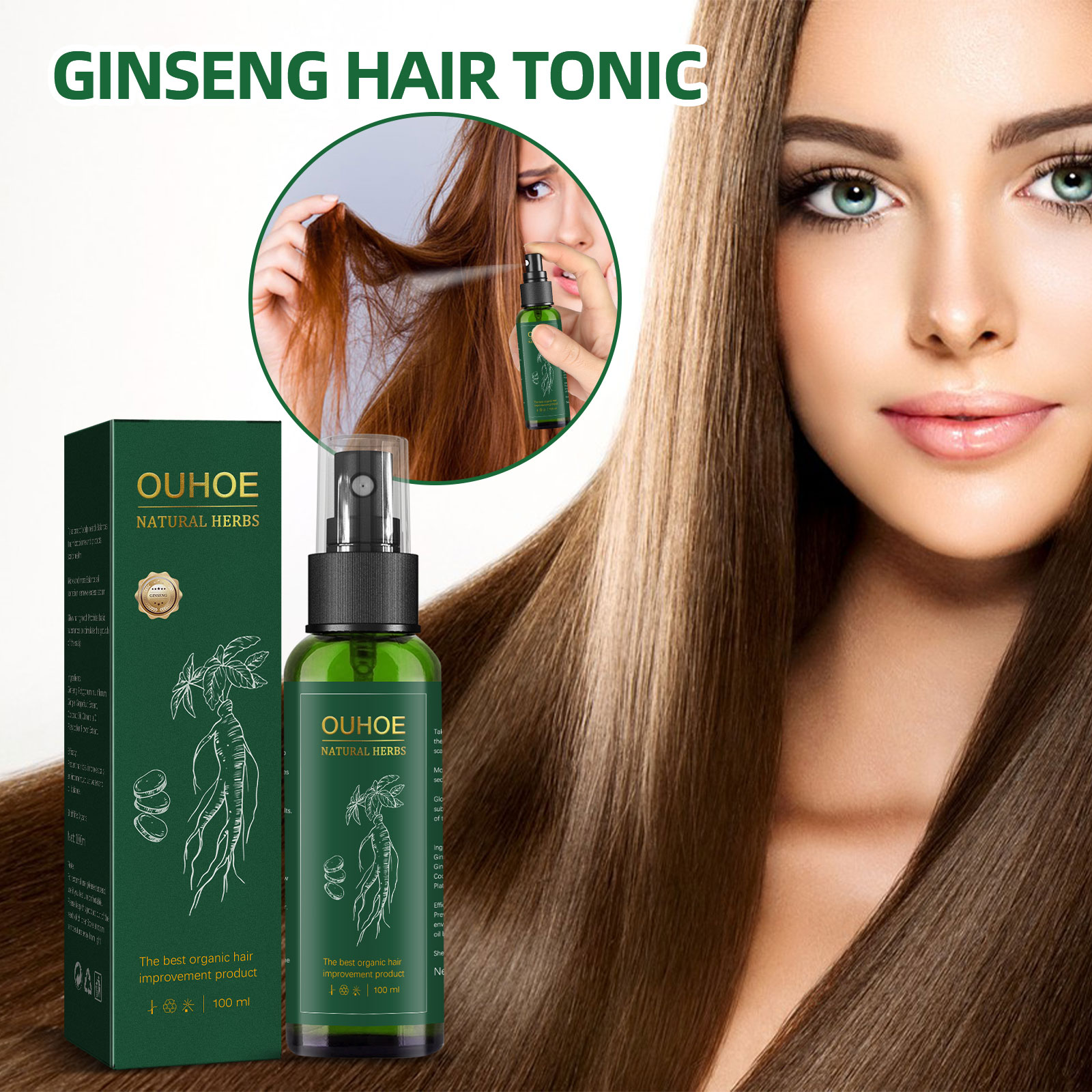 천연 허브 인삼 헤어 케어 스프레이 모발에 수분을 공급 - Hair Care Ginseng 리뷰 및 가격